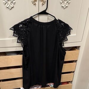 Express Black Lace Sleeve Blouse